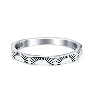 Oxidized Sunset Band Solid 925 Sterling Silver Thumb Ring (2.5mm)